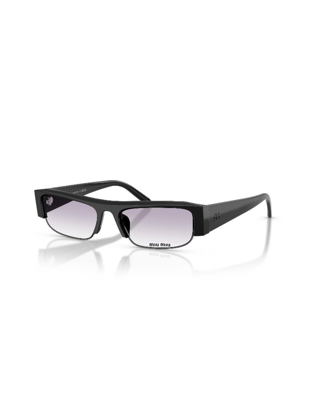 New Miu Miu Women's Sunglasses Black Grey Lens Acetate Frame MU B07S 16K04O 51